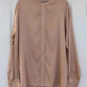 Vince Rose / Blush Silk Pintuck Blouse Size Medium